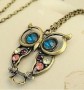 vintage owl charm necklace