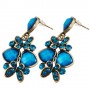 bohemian style blue rhinestone butterfly heart shape earrings