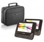 sylvania 7 inch dual screen portable dvd player with dvd bag