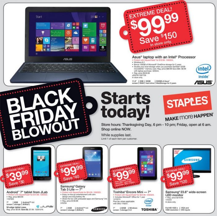 Staples Black Friday Ad! *Top Deals!* Utah Sweet Savings