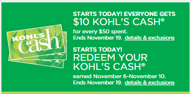 kohls cash earned online