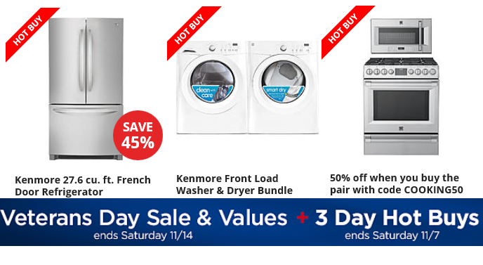 Does Sears offer free delivery on appliances?