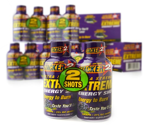 stacker 2 extreme entergy shot Stacker 2 Extreme Energy Shots   $29.99/case ($.72/shot shipped)