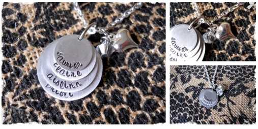 Mothers Day Hand Stamped necklace