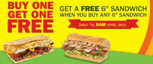 buy one get one free subway