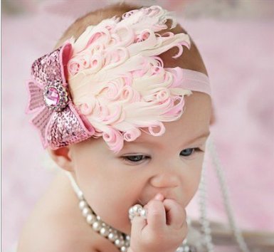 Light Pink Feather Headband