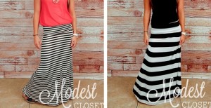 striped maxi skirts
