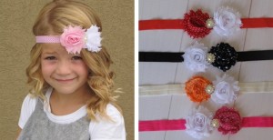 shabby chevron and polka dot headbands