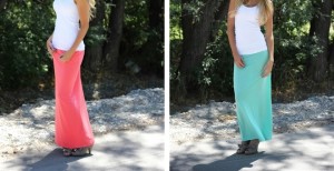solid maxi skirt
