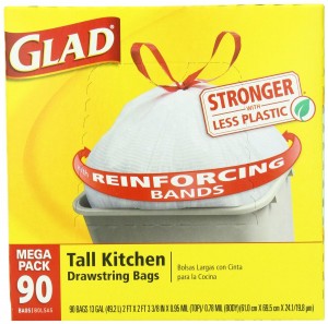 Glad Tall Kitchen Drawstring Trash Bags, 13 Gallon, 90 Count