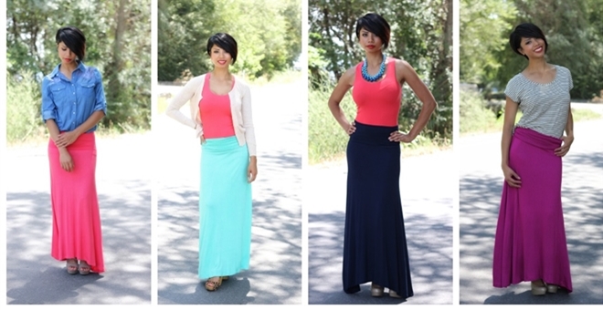 Solid Maxi Skirts