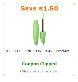 1.50 off Covergirl CoverGirl Makeup Coupon! Deals Start at 89¢ each Shipped Free!!