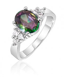 2 Carat Created Mystic Topaz & Crystal Stone Accents Ring
