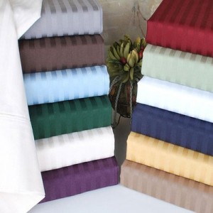Embossed Dobby Striped Wrinkle Free Deep Pocket Sheet Set