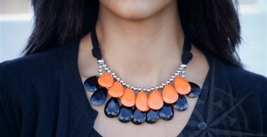 black and orange statement necklace