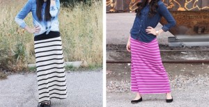 stripe maxi skirts