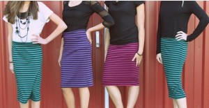 striped pencil skirts
