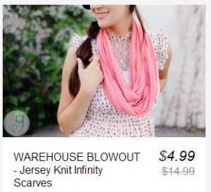 warehouse blowout infinity scarves