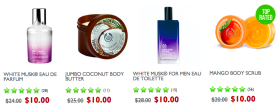 The Body Shop products