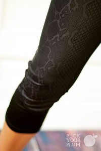 animal print workout pants closeup
