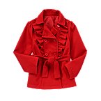 belted ruffle coat