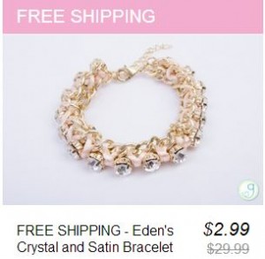 crystal and satin bracelet