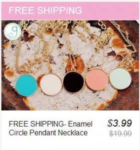enamel circle pendant necklace