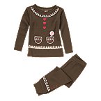 glitter gingerbread pajama set