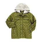 hooded quilted cargo jacket