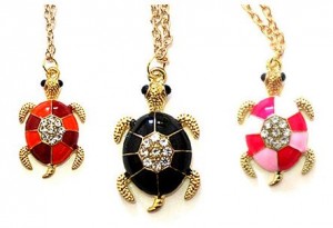 turtle pendant necklace with earrings set