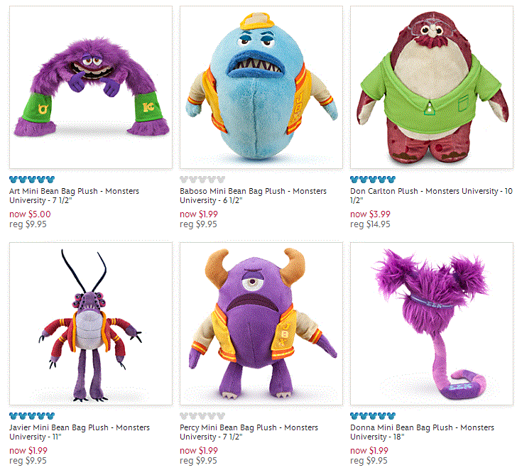 Monsters U Plush Toys
