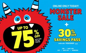 monster sale children's place
