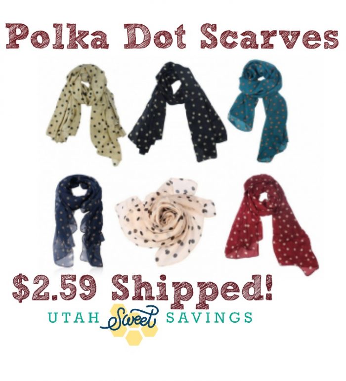 Polka Dot Scarves 2.59 Polka Dot Scarves $2.59 Each!  Free Shipping!  *Price Drop*
