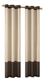 Two-Tone Grommet Mount Panel Curtain Set