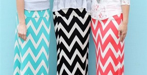 bold spring chevron maxi skirts