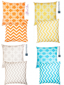 chevron and chain link accent pillow covers