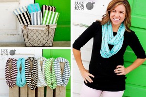 jersey knit striped infinity scaf