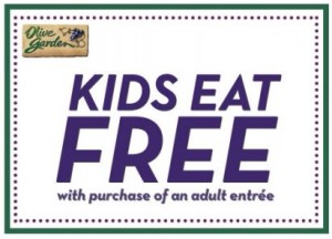 Olive Garden Kids Eat Free With Purchase Of Adult Entree Print