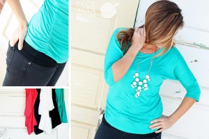 side shirred dolman shirts