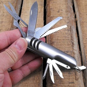 2 Pack - 17 Function 11 Blade Stainless Steel Pocket Knives