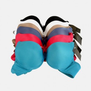6-Pack Solid Color Bras w Bow Tie
