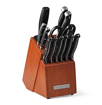 KitchenAid 14-pc Triple Riveted Knife Set With Gradual Bolster In Cherry Block