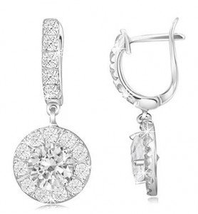 White Topaz Sterling Silver Dangle Earrings