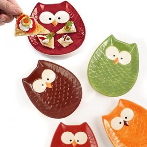 ceramic owl plates