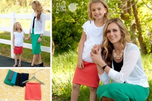 mom and daughter pencil skirts