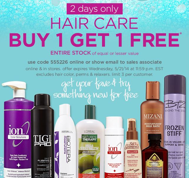 sally buy 1 get 1 free beauty supplies