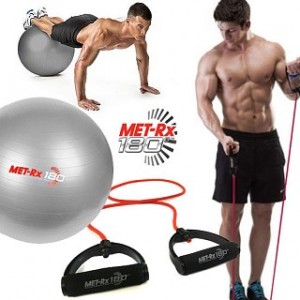 2 fitness balls and 2 resistance bands