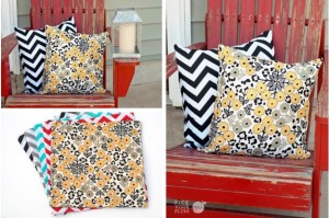 chevron or floral pillow covers