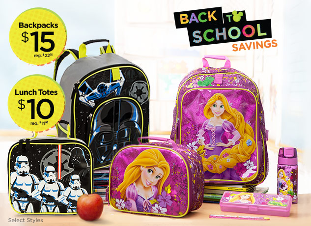 disney backpacks and lunch totes