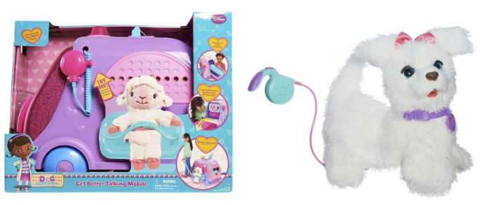 FurReal Friends Get Up and GoGo My Walking Pup Pet and Doc McStuffins Mobile Cart